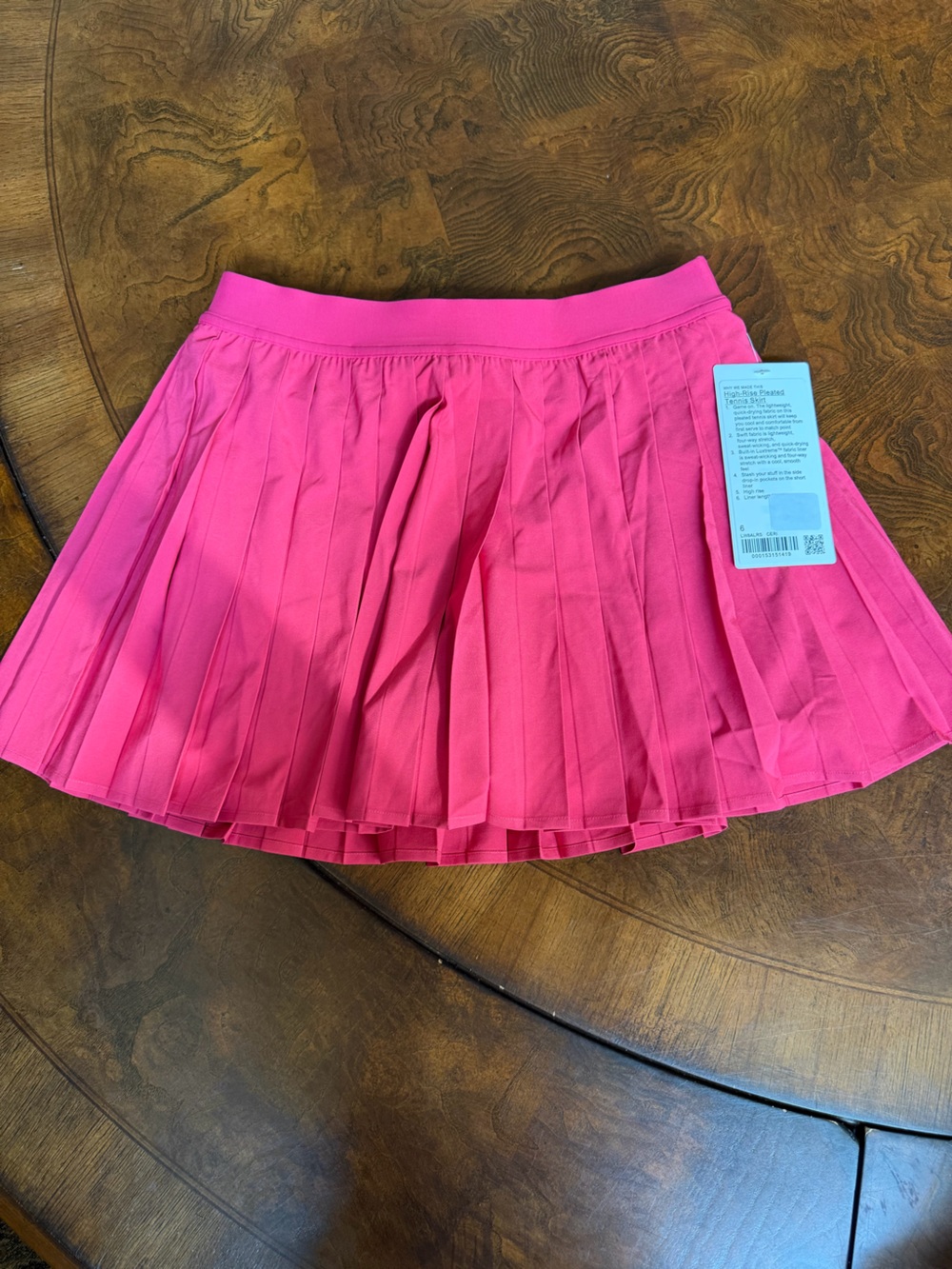 lululemon athletica Hot Pink Pleated Tennis Skirt in color Cherry Mist NWT